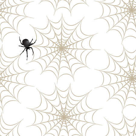 Halloween seamless pattern. Holiday background with spider, webのイラスト素材