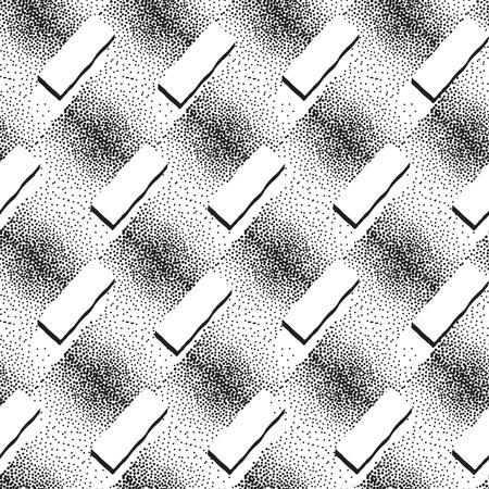 Abstract dotted stripe line seamless pattern. Black and white geometric texture. Ornamental dot backgroundのイラスト素材