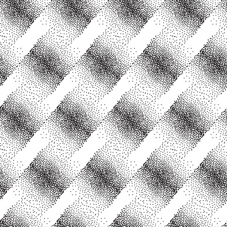 Abstract dotted stripe line seamless pattern. Black and white geometric texture. Ornamental dot backgroundのイラスト素材