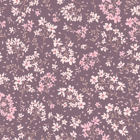 Floral seamless pattern. Abstract ornamental flowers. Flourish leaves backgroundのイラスト素材