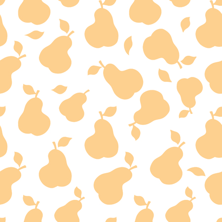 Fruit silhouette seamless pattern. Pear ornamental backgroundのイラスト素材