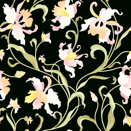 Floral seamless pattern. Flower background. Flourish garden texture with flowers.のイラスト素材
