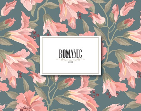 Floral pattern. Flower background. Floral design for perfume, women product, natural cosmetics package. Good for greeting card,  invitation for your designのイラスト素材