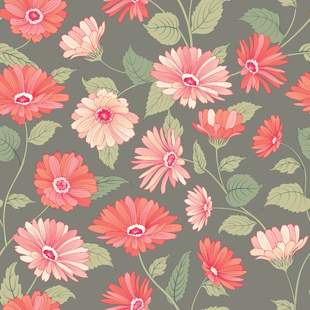 Floral pattern. Flower marigold seamless background. Flourish ornamental gardenのイラスト素材