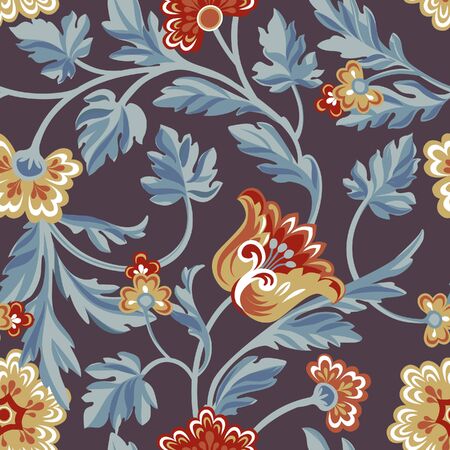 Floral pattern. Flower seamless background. Flourish ornamental garden wallpaperのイラスト素材