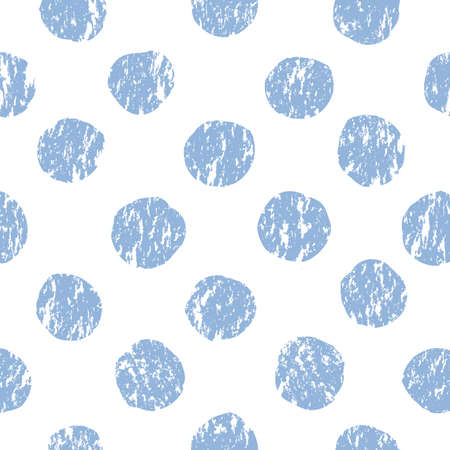 Seamless pattern with polka dot ornament. Stylish drawn dotted backdrop. Abstract textured circle ornament. Isolated on white.のイラスト素材