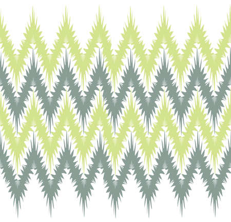 Abstract floral seamless pattern border. Artistic drawn zig-zag lines tiling background. Stylish ornamental zig zag lines backdrop.のイラスト素材