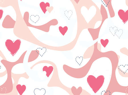 Love Valentine's day seamless background. Love heart tiling holiday backdrop. Romantic date card...
