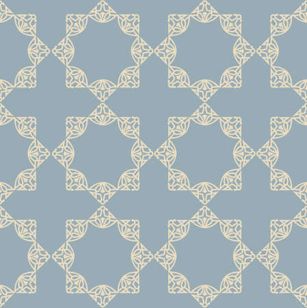 Abstract seamless pattern. Mosaic floral diagonal tile ornamental background. Muslim line ornament...