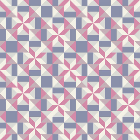 Abstract geometric tile mosaic seamless pattern. Stylish monochrome ornament of geometrical shapesのイラスト素材