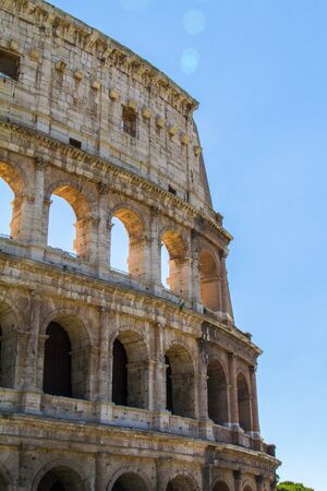 detailed view of colloseum at romeの写真素材