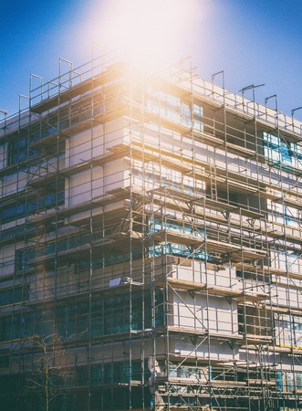modern construction site with sunlightの写真素材