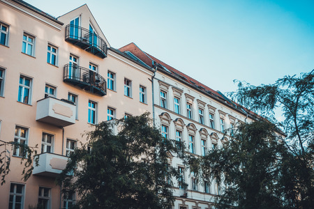 real estate building at prenzlauer berg at berlinの写真素材