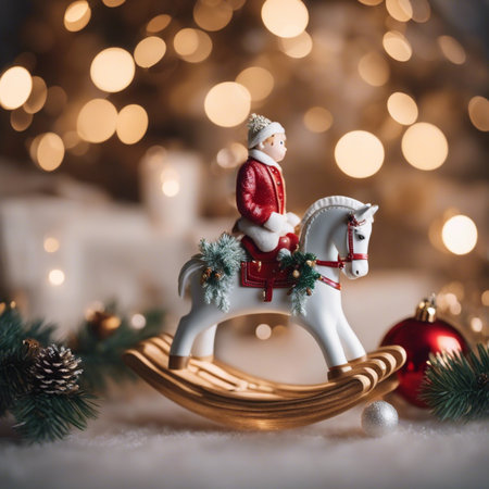 New Year decoration. Rocking horseの写真素材