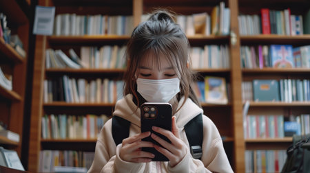 Portrait of a Little Girl Going Back to School. Child wearing a backpack ready for the first day of kindergarten. High quality illustrationの素材