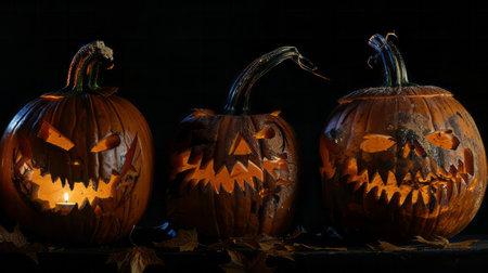Pumpkin .Halloween, October, Autumn, Spooky, Scary, jack-o-lantern, carved pumpkin, hallows eve. High quality photoの素材