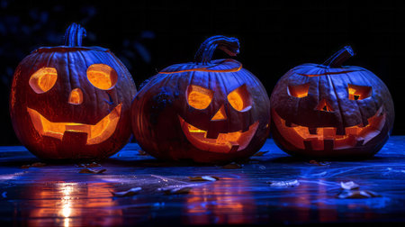 Pumpkin .Halloween, October, Autumn, Spooky, Scary, jack-o-lantern, carved pumpkin, hallows eve. High quality photoの素材