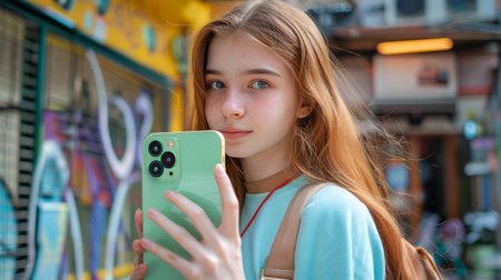 Little Girl Going Back to School . Child wearing a backpack ready for the first day of kindergartenの素材