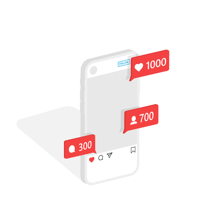 Social Media concept. 3d isometric design. Vectorのイラスト素材