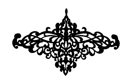 Filigree swirly ornaments. Victorian ornamental swirls and simple lines scrolls. Ornamental caligraphy embellishment. Vintage Calligraphic. Vector illustrationのイラスト素材