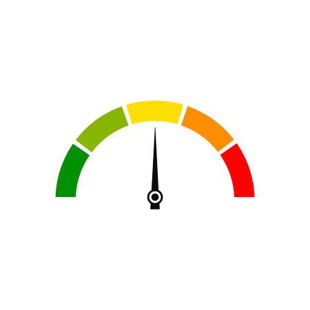 Customer satisfaction meter speedometer set. Vector illustrationのイラスト素材