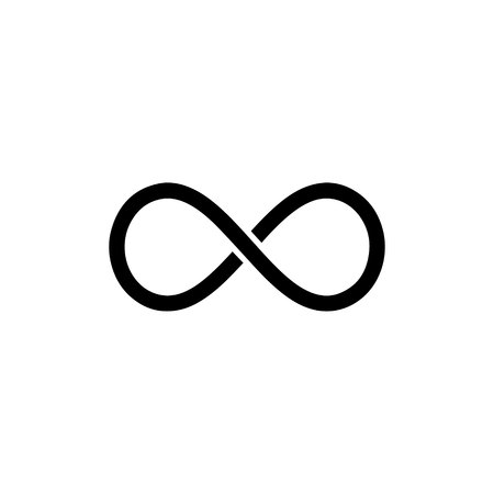 Black infinity symbol icon. Concept of infinite, limitless and endless.