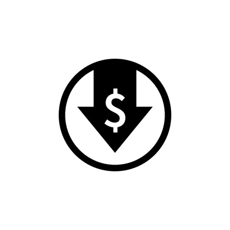 Cost reduction icon. Image isolated on white background. Vector illustrationのイラスト素材