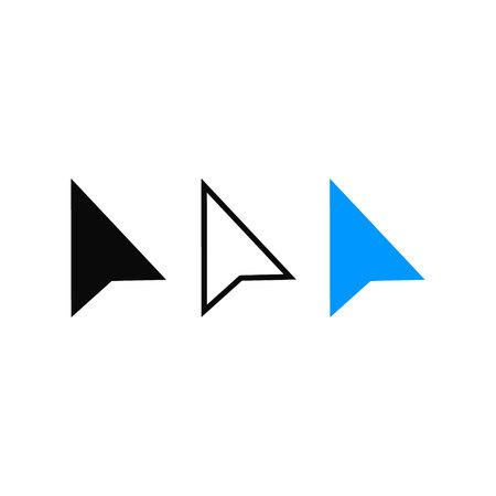 Mouse arrows icons set. Computer mouse click cursor. Mouse click cursor. Vector illustration.の写真素材
