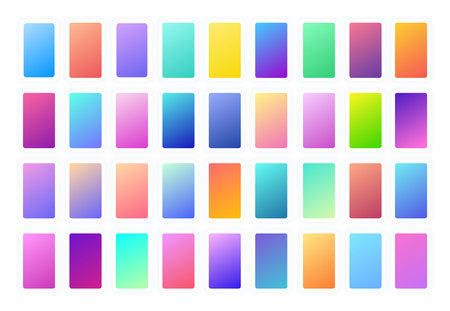 Multicolor gradients, soft color background. Modern screen vector design for mobile app and web site. Soft color gradients. Vector illustrationのイラスト素材