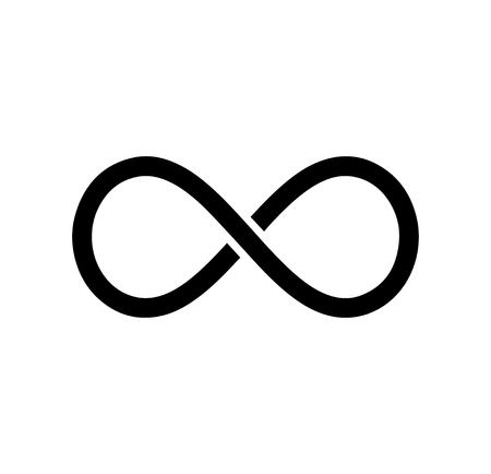Black infinity symbol icon. Concept of infinite, limitless and endlessのイラスト素材