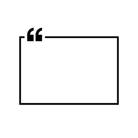 Quotes icon vector. Quotemarks outline, speech marks, inverted commas or talking marks collection. Vector line art illustration isolated on white backgroundのイラスト素材