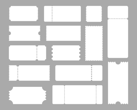 Big set of ticket templates. Concert ticket, coupon. Vector illustrationのイラスト素材