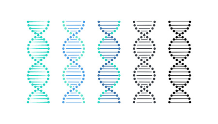 DNA abstract strand symbol set. Vector illustrationのイラスト素材