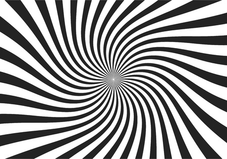 Swirling radial pattern stars background. Vortex starburst spiral twirl square. Helix rotation rays. Fun sun light beams. Vector illustrationのイラスト素材