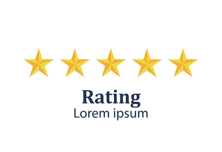 Star rating. Feedback concept. Evaluation system. Positive review. Vector illustration flat design. Isolated on white background. Good workのイラスト素材