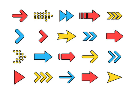Arrows big colored set icons. Arrow icon. Arrow vector collection. Arrow. Cursor. Modern simple...