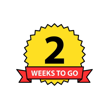 Number 2 of weeks left to go. Collection badges sale, landing page, bannerのイラスト素材