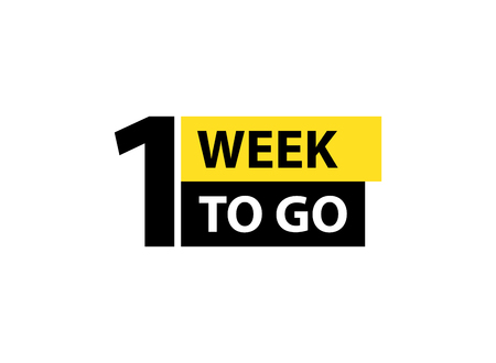Number 1 of week left to go. Collection badges sale, landing page, bannerのイラスト素材