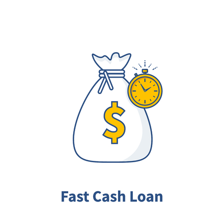 Fast Cash loan icon, fast money providence, business and finance services, timely payment, financial solution, Vector illustrationのイラスト素材