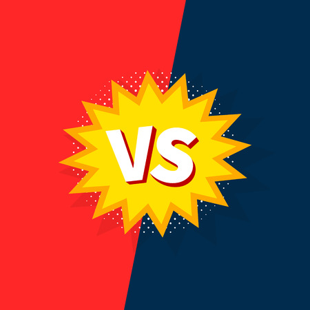 Versus VS letters fight backgrounds, in flat comics style design. Vector illustrationのイラスト素材