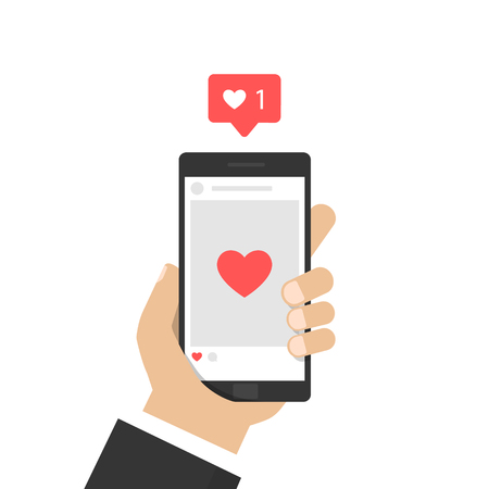 Social media marketing reaching potential customers. Like icon. Vector illustrationのイラスト素材