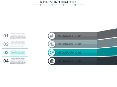 Business data, chart. Abstract elements of graph, diagram with 4 steps, strategy, options, parts or processes. Vector business template for presentation. Creative concept for infographicのイラスト素材