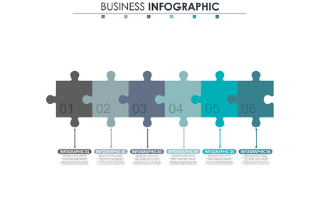 Business data, chart. Abstract elements of graph, diagram with 6 steps, strategy, options, parts or processes. Vector business template for presentation. Creative concept for infographicのイラスト素材