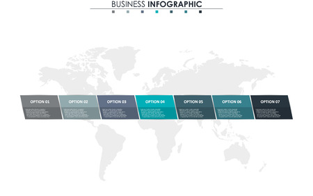 Business data, chart. Abstract elements of graph, diagram with 7 steps, strategy, options, parts or processes. Vector business template for presentation. Creative concept for infographicのイラスト素材