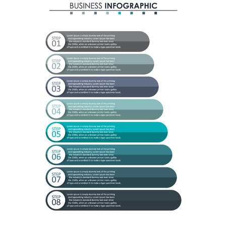 Business data, chart. Abstract elements of graph, diagram with 8 steps, strategy, options, parts or processes. Vector business template for presentation. Creative concept for infographicのイラスト素材