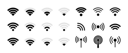 Big set wireless and wifi icons. Best collection. Vector Illustrationのイラスト素材
