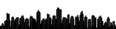 City skyline silhouette. City landscape template. Urban landscape. Vector illustrationのイラスト素材