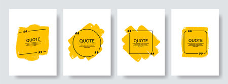 Quote box frame, big set. Texting quote boxes. Blank template quote text info design boxes quotation bubble blog quotes symbols. Creative vector banner illustration. Vector brushes backgroundのイラスト素材