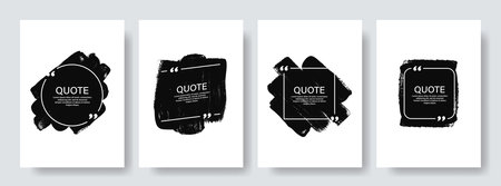 Quote box frame, big set. Texting quote boxes. Blank template quote text info design boxes quotation bubble blog quotes symbols. Creative vector banner illustration. Vector brushes backgroundのイラスト素材