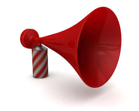 A really big oversized novelty air horn isolated on whiteの写真素材